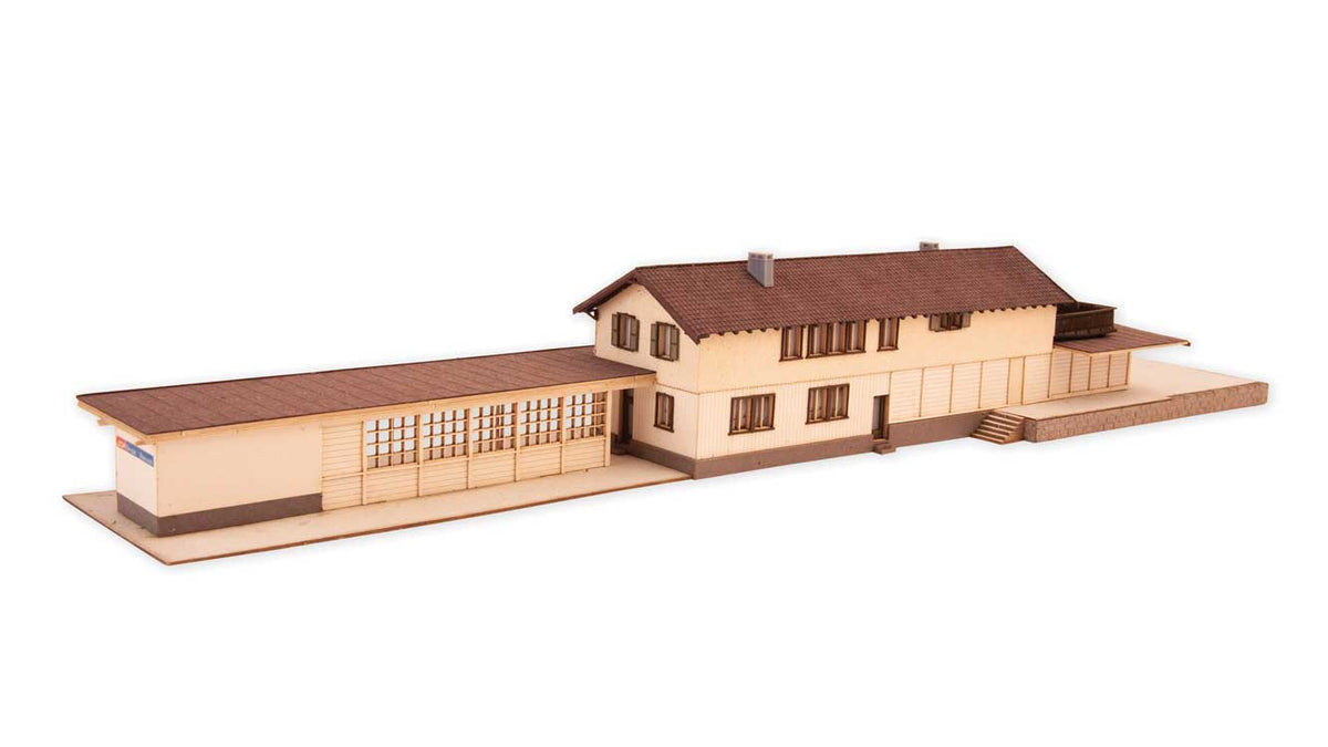 Bergun Train Station -- Laser-Cut Kit - 13-1/4 x 2-3/4 x 1-15/16" 33.7 x 7 x 5cm-2