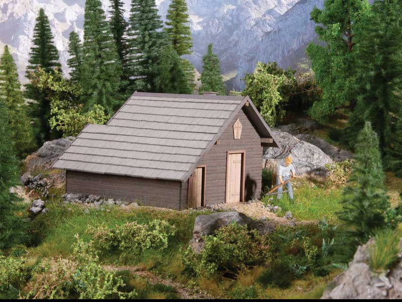 Mountain Shelter -- Laser-Cut Wood Kit - 5 x 4-3/4 x 3-1/2" 12.7 x 12.1 x 8.9cm