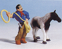 Western Figures -- Cowboy Roping Horse