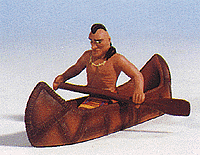 Western Figures -- Warrior in Canoe