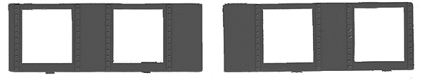 Car Window Sets (Plastic) -- Coach Toilet Windows pkg(4)