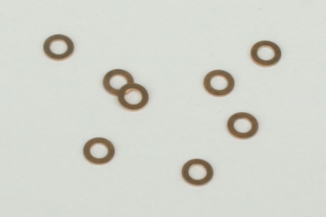Thrust Washers -- 1/16" Inside Diameter, 3.0mm Outside Diameter, .010" Thickness, Bronze Met