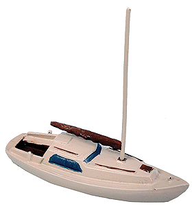 Sailing Sloop w/Mast - Assembled -- Painted