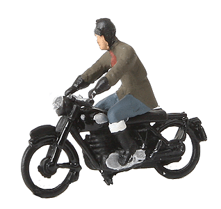 Motorcycle w/Rider - Painted