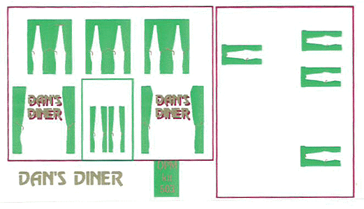 Window Graphics -- Dan's Diner - Fits Design Preservation Models 243-503