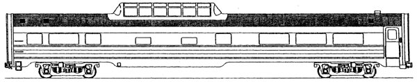 Laser-Cut Acrylic Sides w/Car Core Kit - Great Northern -- Budd Dome Coach #1320-1331 (Also SP&S #1332, CB&Q #1333-1335)