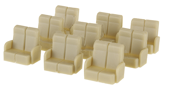 Passenger Car Seating -- Streamliner Individual Coach Seats pkg(36)