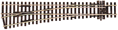Code 100 Medium Radius Turnout - Streamline -- Left Hand, Insulfrog