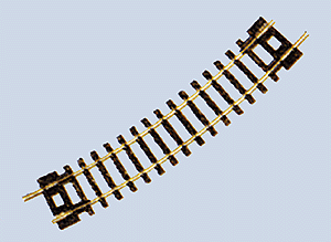 Code 80 Curved Track -- Standard Curve, 9" Radius, 22-1/2 Degrees pkg(16)