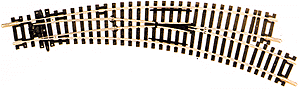 Code 100 Curved Double-Radius Turnout - Setrack -- Right Hand Insulfrog-1