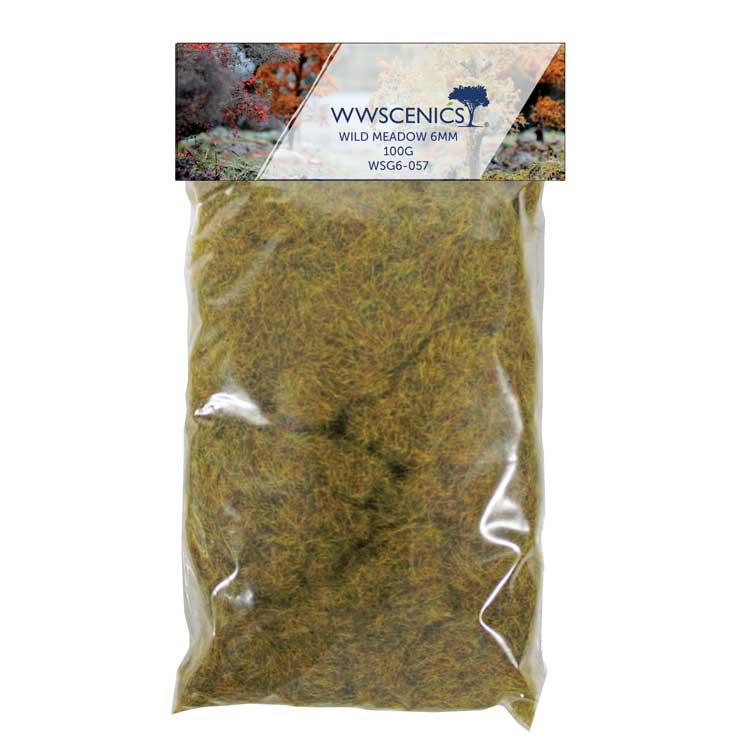 Static Grass 1/4" 6mm Fibers -- Wild Meadow 3.5oz 100g