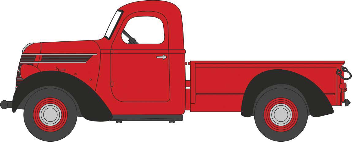 1937-1940 International D-2 Pickup Truck - Assembled -- Red, Black