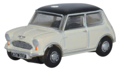 Austin Mini - Assembled -- White w/Black Roof