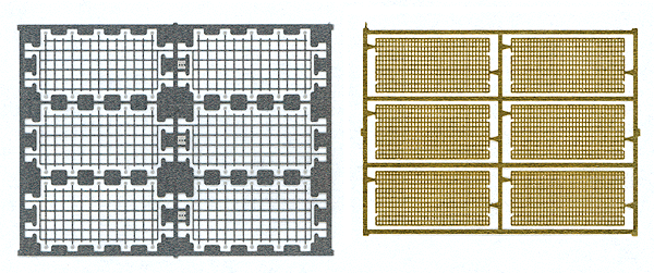Intake Grilles for EMD SD45 (PROTO 2000 Model) -- Late Phases - Rectangular Mesh