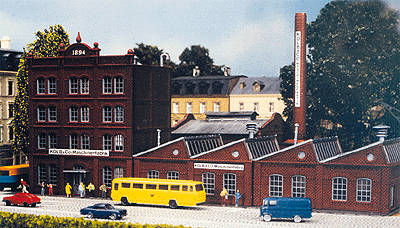 Factory Building -- 3-3/4 x 3-1/2 x 5" 9.2 x 8.7 x 12.8cm