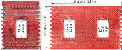 Brick Wall Parts -- 14-21/64 x 8-13/16" 35.8 x 22cm / 9-59/64 x 7-23/32" 24.8 x 19.3cm