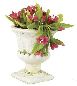 White Flower Stand -- w/Lilac Blossoms