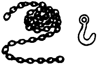 Hooks pkg(4) -- With 4" Large Chain