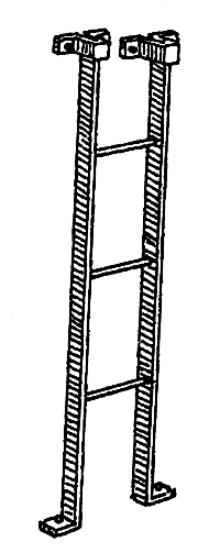Caboose End Ladders -- Without Top Handrails