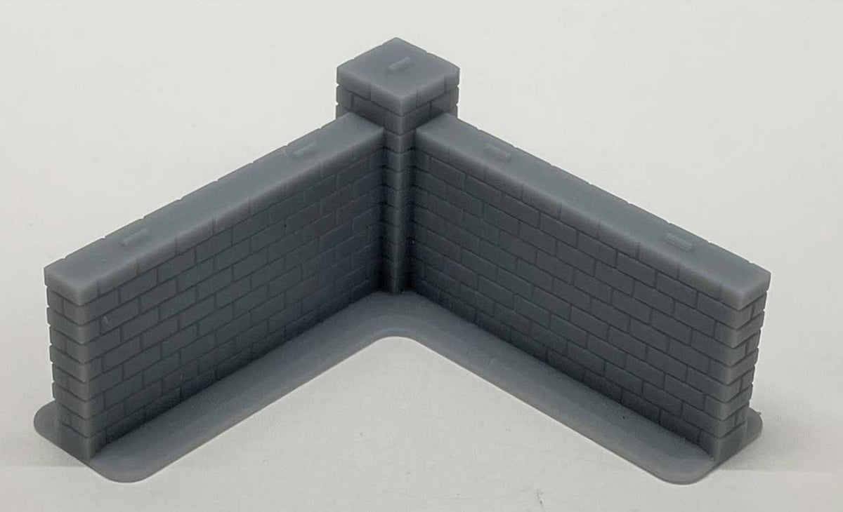 90 Degree Wall Corner - 3D Printed Kit -- Scale 11' Long, 7' Tall, Unpainted
