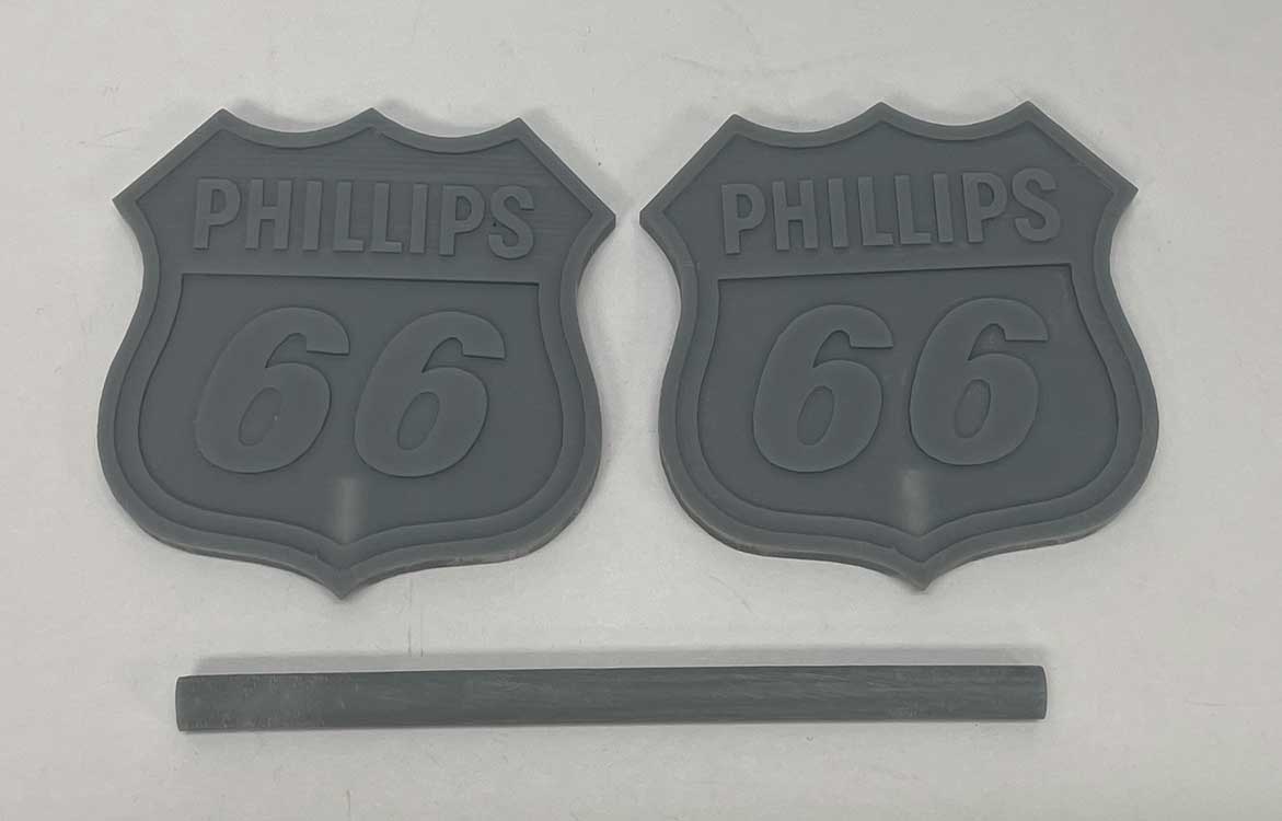 Phillips 66 Gas Station Sign w/Pole -- Unpainted 3D Print