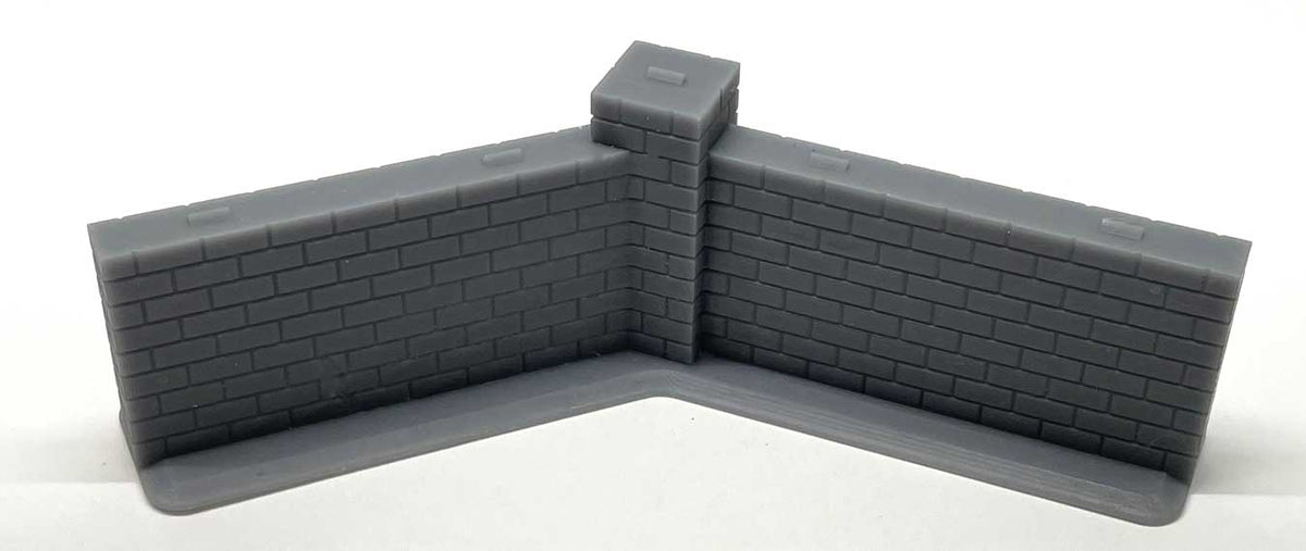 135 Degree Wall Corner - 3D Printed Kit -- Scale 10' Long, 7' Tall, Unpainted