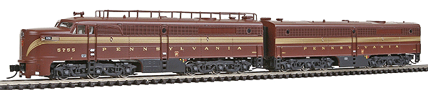 Diesel PA-1 A-B Set Powered A w/LokSound DC/DCC & Unpowered B -- Pennyslvania #5755A w/Train Phone Antenna & #5756B (1-Stripe, Tuscan)