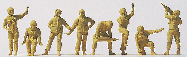 Military - Modern US Army (2000) - Unpainted Figures -- Tank Crew - pkg(8)