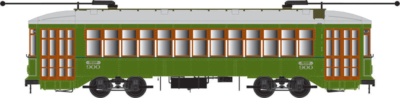 Perley Thomas 2-Truck Streetcar - Standard DC - Executive Line -- New Orleans RTA #900 (green, gray, brown)