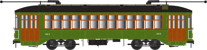 Perley Thomas 2-Truck Streetcar - Standard DC - Executive Line -- New Orleans #913 (green, gray, brown)