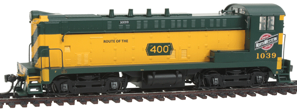 Executive Line Diesel Baldwin VO-1000 Phase 2 - Tsunami Sound & DCC Equipped -- Chicago & North Western #1039 (yellow, green, Streamliner & 400 Slogans)