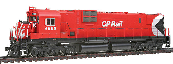 Executive Line Diesel MLW/Alco C-630M - Tsunami Sound & DCC Equipped -- Canadian Pacific #4500 (Action Red, white, 8" Stripes, black Sill, No Dots)