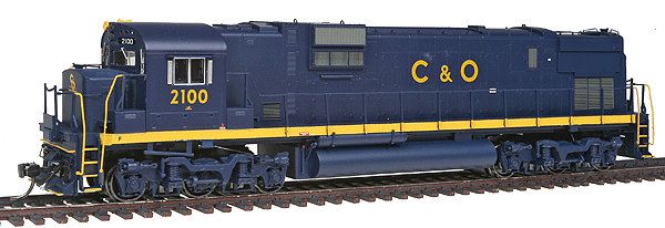 Alco C630 - Hi-Ad Trucks w/Tsunami Sound & DCC - Executive Line -- Chesapeake & Ohio #2100 (blue, yellow)