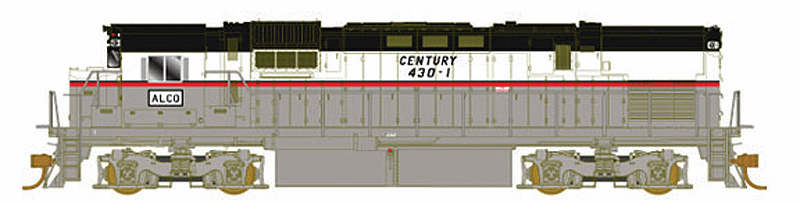 Alco C430 w/LokSound Sound & DCC -- Alco #430-3 (Demonstrator Scheme, gray, white, black)