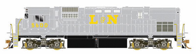 Alco C430 w/LokSound Sound & DCC -- Louisville & Nashville (gray, yellow)