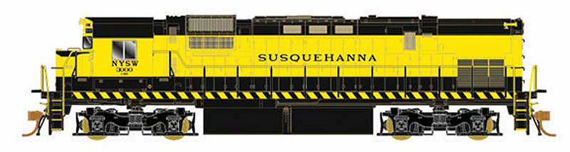 Alco C430 w/LokSound Sound & DCC -- New York, Susquehanna & Western #3000 (Later Scheme, black, yellow)