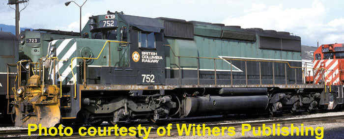 GMD SD40-2 w/LokSound & DCC -- British Columbia Railway #753 (2-Tone Green, white, Dogwood Logo, Lightning)