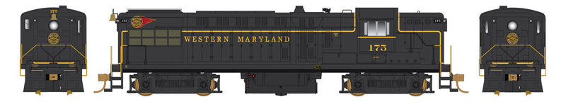 Baldwin AS16 w/LokSound & DCC - Executive Line -- Western Maryland #175 (black, yellow, red, Fireball Fast Freight Logo)