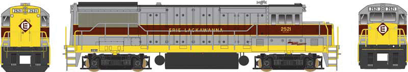 GE U25B w/LokSound & DCC - Executive Line -- Erie Lackawanna #2523 (gray, maroon, yellow, black Roof)
