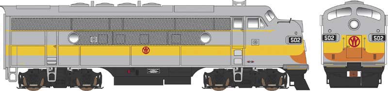 EMD F3A w/LokSound & DCC - Executive Line -- New York, Ontario & Western #502 (gray, orange, yellow)