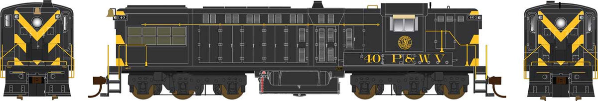 Baldwin AS616 - LokSound and DCC - Executive Line -- P&WV 40 (black, yellow)