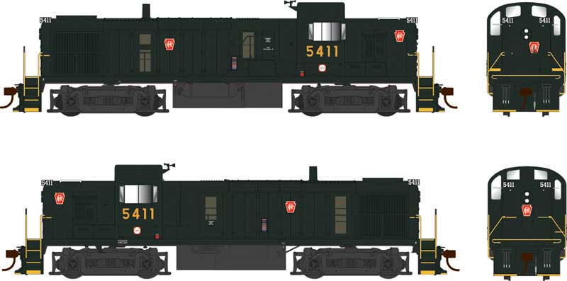 Alco RS3 Phase 3 - LokSound & DCC -- Pennsylvania Railroad #5411 (Brunswick Green, red Keystone)