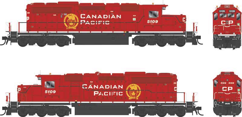 GMD SD40-3 Rebuild - LokSound 5 and DCC - Executive Line -- Canadian Pacific #5109 (red, Block Lettering, 2 Rooftop Beacons)