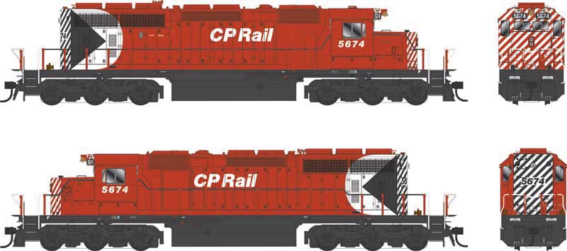 GMD SD40-2 - LokSound 5 and DCC - Executive Line -- Canadian Pacific #5674 (As-Delivered Action Red, white, black, Multimark, 5"