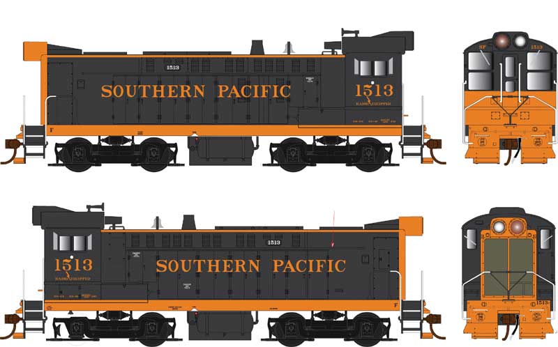 Baldwin S12 - LokSound 5 and DCC -- Southern Pacific #2130 (black, orange)