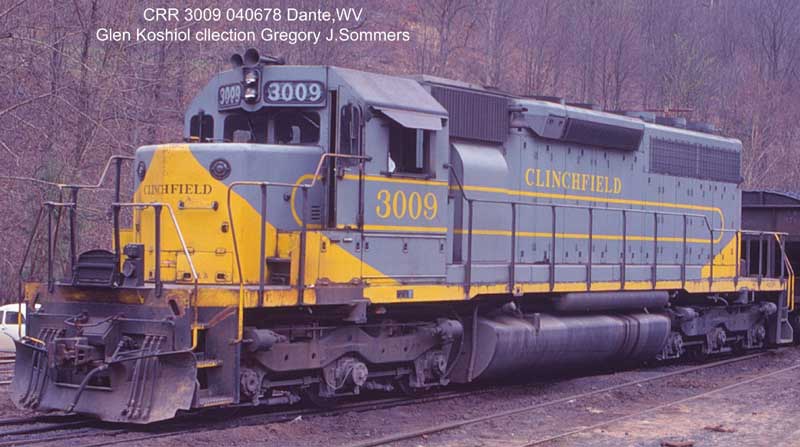 EMD SD40 - Standard DC - Executive Line -- Clinchfield #3009 (As-Delivered, gray, yellow)