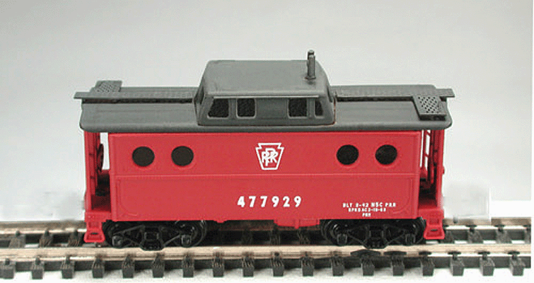 PRR Class N5C Steel Cabin Car (Caboose) - Assembled -- Pennsylvania (Plain Keystone, red)
