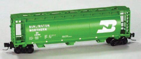 3-Bay Cylindrical Covered Hopper - Ready to Run - Executive Line -- Burlington Northern #445068 (1970s Scheme, Cascade Green, white)