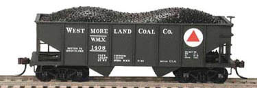 PRR Class GLa 2-Bay Open Hopper - Ready to Run -- Westmoreland #1405 (black, white, red Triangle)