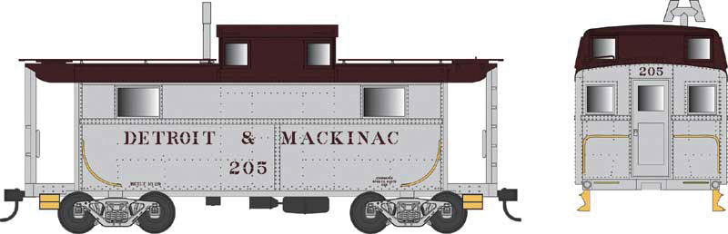 PRR Class N5 Steel Cabin Car (Caboose) - Ready to Run -- Detroit & Mackinac #205 (gray, Boxcar Red)